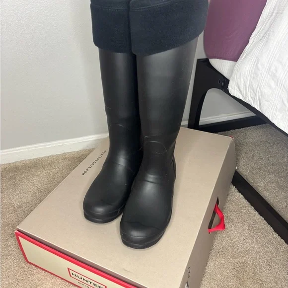 Hunter Black Knee-High Rain Boots - Picture 2 of 5